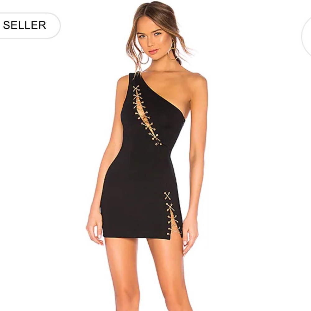 H:ours delacey black mini dress